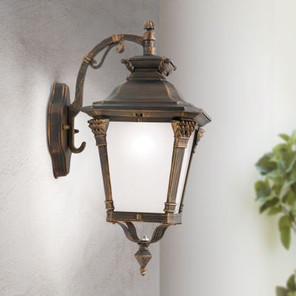 Venkovní nástěnná lampa AIKO 1xE27/60W/230V IP23 bronz/patina