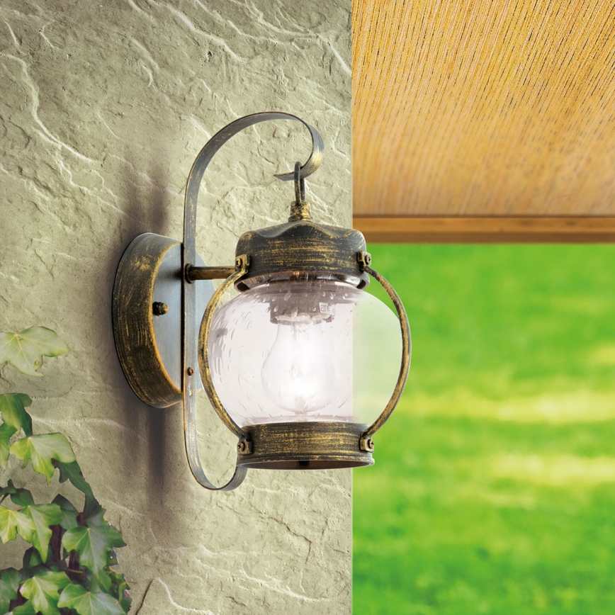 Venkovní nástěnná lampa TAVERNA 1xE27/60W/230V IP23 bronz/patina