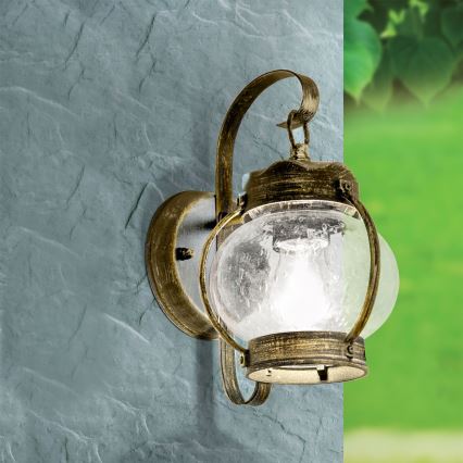 Venkovní nástěnná lampa TAVERNA 1xE27/60W/230V IP23 bronz/patina