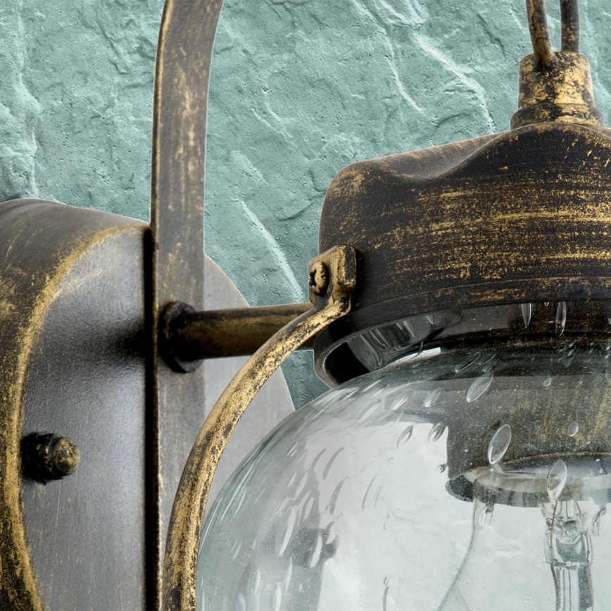 Venkovní nástěnná lampa TAVERNA 1xE27/60W/230V IP23 bronz/patina