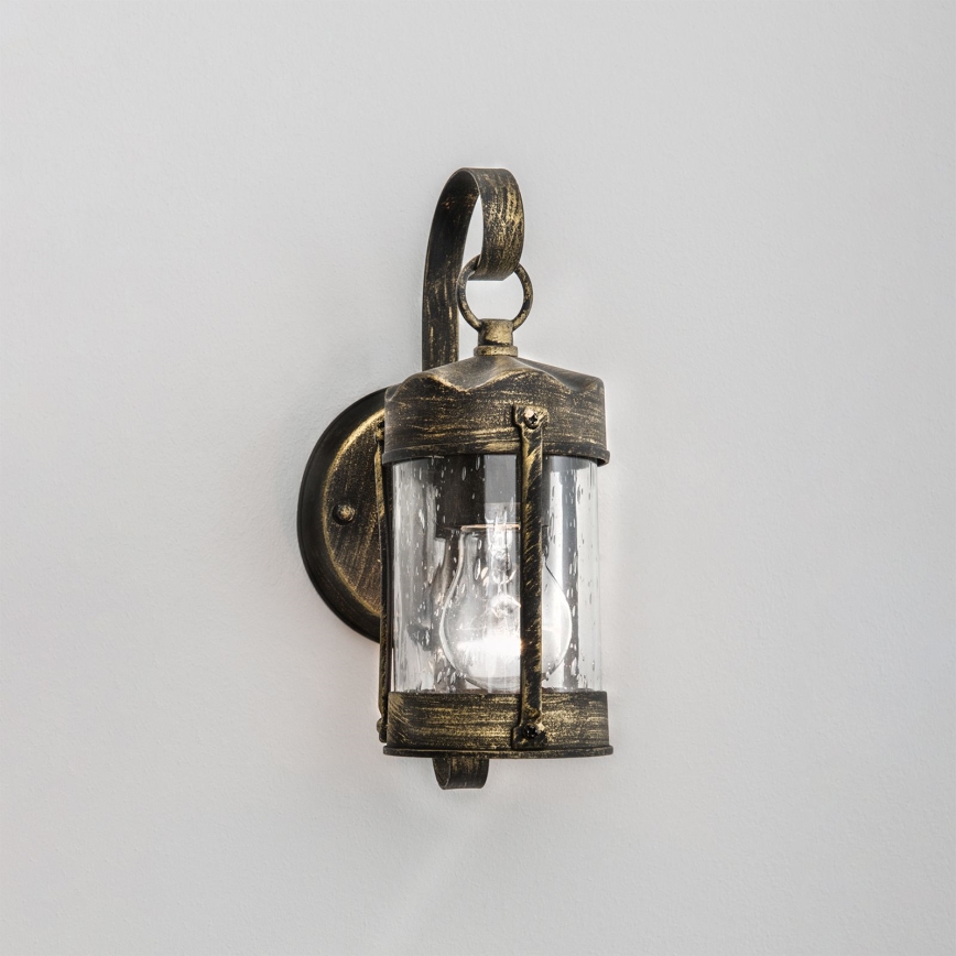 Venkovní nástěnná lampa TAVERNA 1xE27/60W/230V IP23 bronz/patina