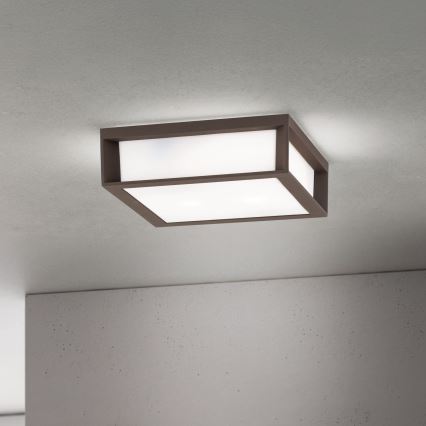 Venkovní svítidlo HENRY 2xE27/15W/230V 26x26 cm IP44 hnědá