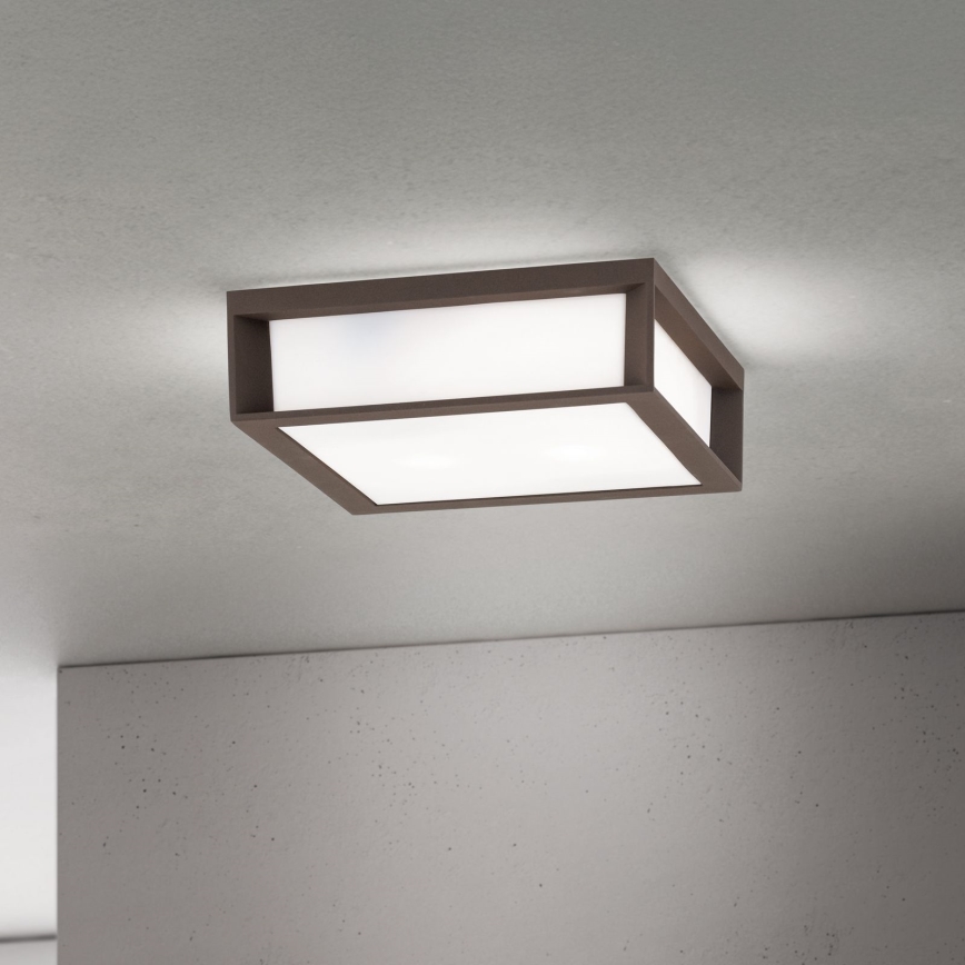 Venkovní svítidlo HENRY 2xE27/15W/230V 26x26 cm IP44 hnědá