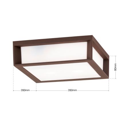 Venkovní svítidlo HENRY 2xE27/15W/230V 26x26 cm IP44 hnědá