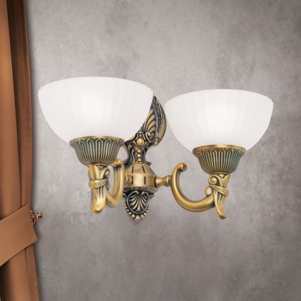 Nástěnná lampa ROCCA 2xE27/60W/230V bronz/bílá