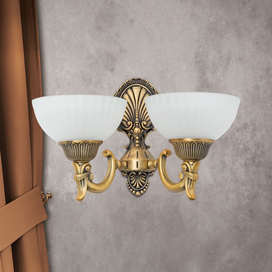 Nástěnná lampa ROCCA 2xE27/60W/230V bronz/bílá
