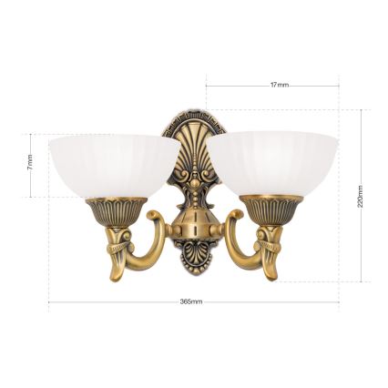 Nástěnná lampa ROCCA 2xE27/60W/230V bronz/bílá