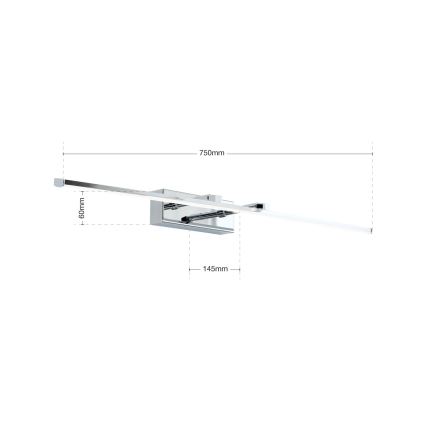 LED Obrazové svítidlo PUBLIO LED/15W/230V 75 cm lesklý chrom