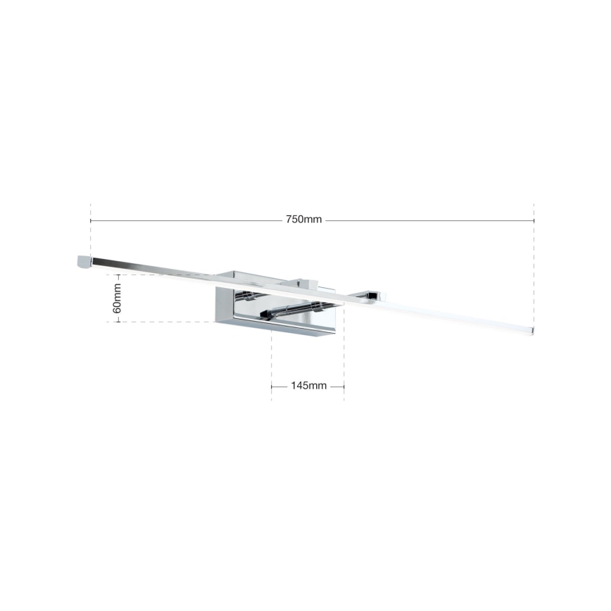 LED Obrazové svítidlo PUBLIO LED/15W/230V 75 cm lesklý chrom