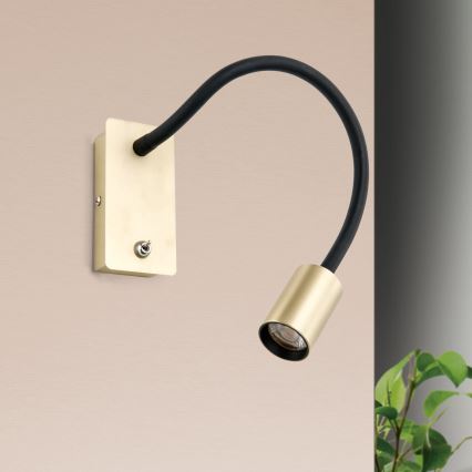 LED Flexibilní nástěnná lampička KURT LED/5W/230V zlatá