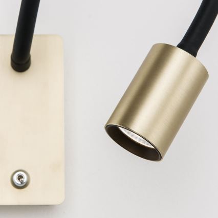 LED Flexibilní nástěnná lampička KURT LED/5W/230V zlatá