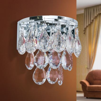 Křišťálové nástěnné svítidlo CELESTE 2xG9/40W/230V lesklý chrom
