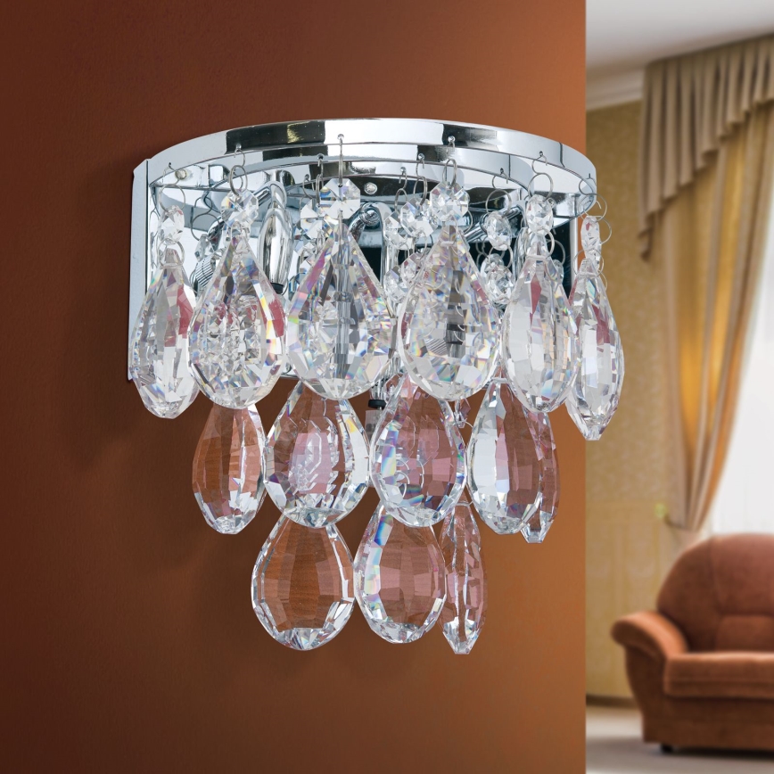 Křišťálové nástěnné svítidlo CELESTE 2xG9/40W/230V lesklý chrom