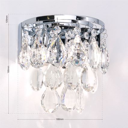 Křišťálové nástěnné svítidlo CELESTE 2xG9/40W/230V lesklý chrom