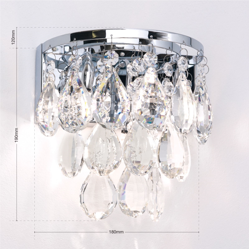 Křišťálové nástěnné svítidlo CELESTE 2xG9/40W/230V lesklý chrom