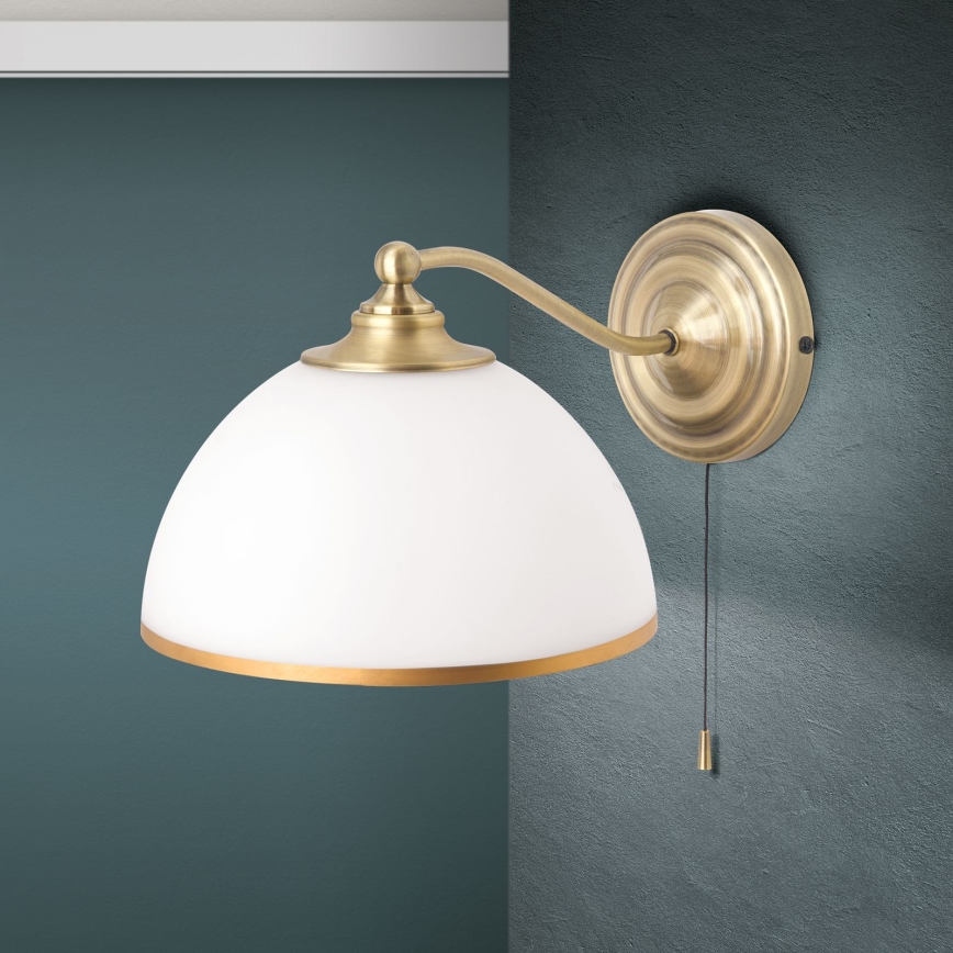 Nástěnná lampa OLD LAMP 1xE27/40W/230V bílá/mosaz