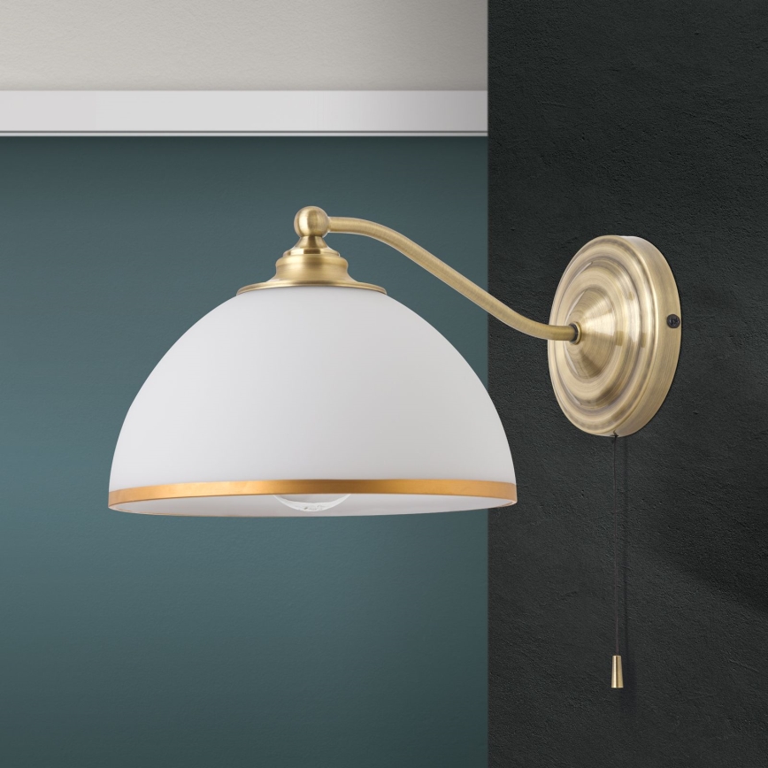 Nástěnná lampa OLD LAMP 1xE27/40W/230V bílá/mosaz