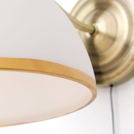 Nástěnná lampa OLD LAMP 1xE27/40W/230V bílá/mosaz