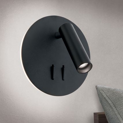 LED Nástěnné bodové svítidlo LENNY LED/6W/230V + LED/3W černá