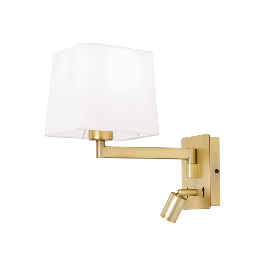 LED Nástěnná lampa CARLTON 1xE27/40W/230V + LED/3W bílá/zlatá