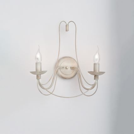 Nástěnná lampa VELA 2xE14/40W/230V bílá/zlatá/patina