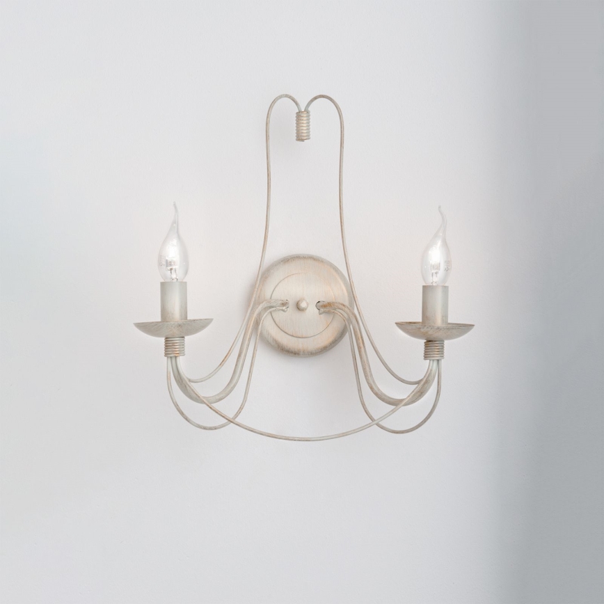 Nástěnná lampa VELA 2xE14/40W/230V bílá/zlatá/patina