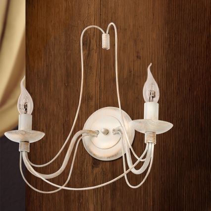 Nástěnná lampa VELA 2xE14/40W/230V bílá/zlatá/patina