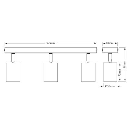 Osram - Bodové svítidlo ELEMENTAL 3xGU10/6W/230V