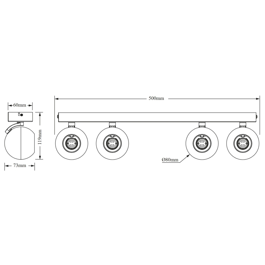 Osram - Bodové svítidlo SPOT SPHERAL 4xGU10/6W/230V bílá