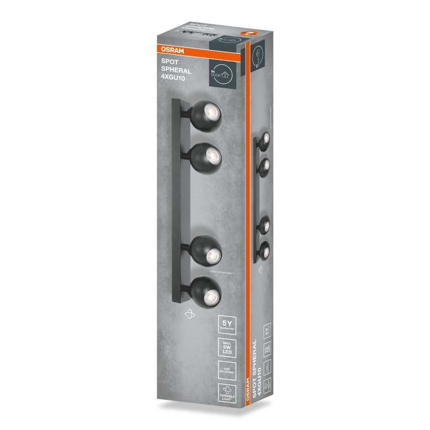 Osram - Bodové svítidlo SPOT SPHERAL 4xGU10/6W/230V černá