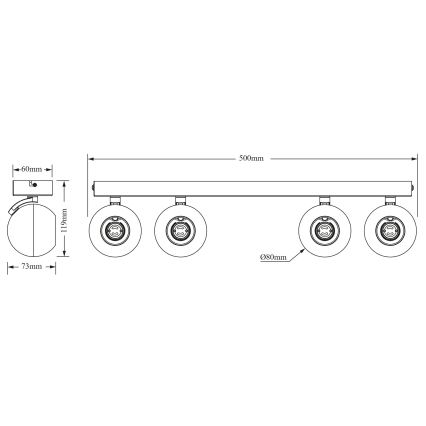 Osram - Bodové svítidlo SPOT SPHERAL 4xGU10/6W/230V černá