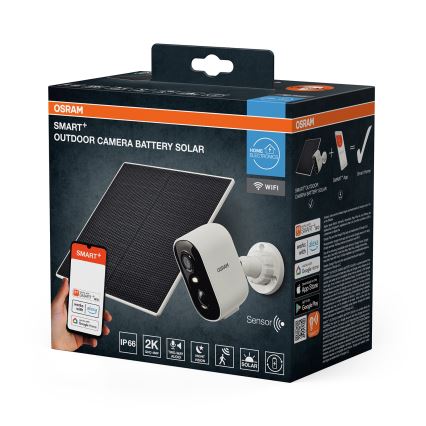 Osram - Chytrá solární kamera se senzorem 2K SMART+ 5V 5200 mAh IP66 Wi-Fi