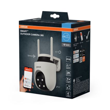 Osram - Chytrá venkovní kamera 360° se senzorem 2K SMART+ 230V IP65 Wi-Fi