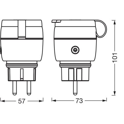 Osram - Chytrá venkovní zásuvka SMART+ MATTER SCHUKO 3680W/230V/16A IP44 Wi-Fi