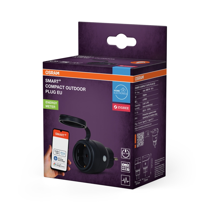Osram - Chytrá venkovní zásuvka SMART+ SCHUKO 3680W/230V/16A IP44