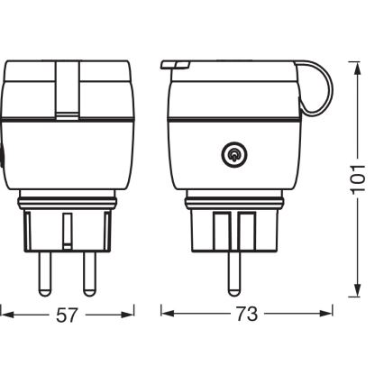 Osram - Chytrá venkovní zásuvka SMART+ SCHUKO 3680W/230V/16A IP44