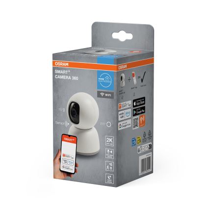Osram - Chytrá vnitřní kamera 360° se senzorem 2K SMART+ 230V Wi-Fi