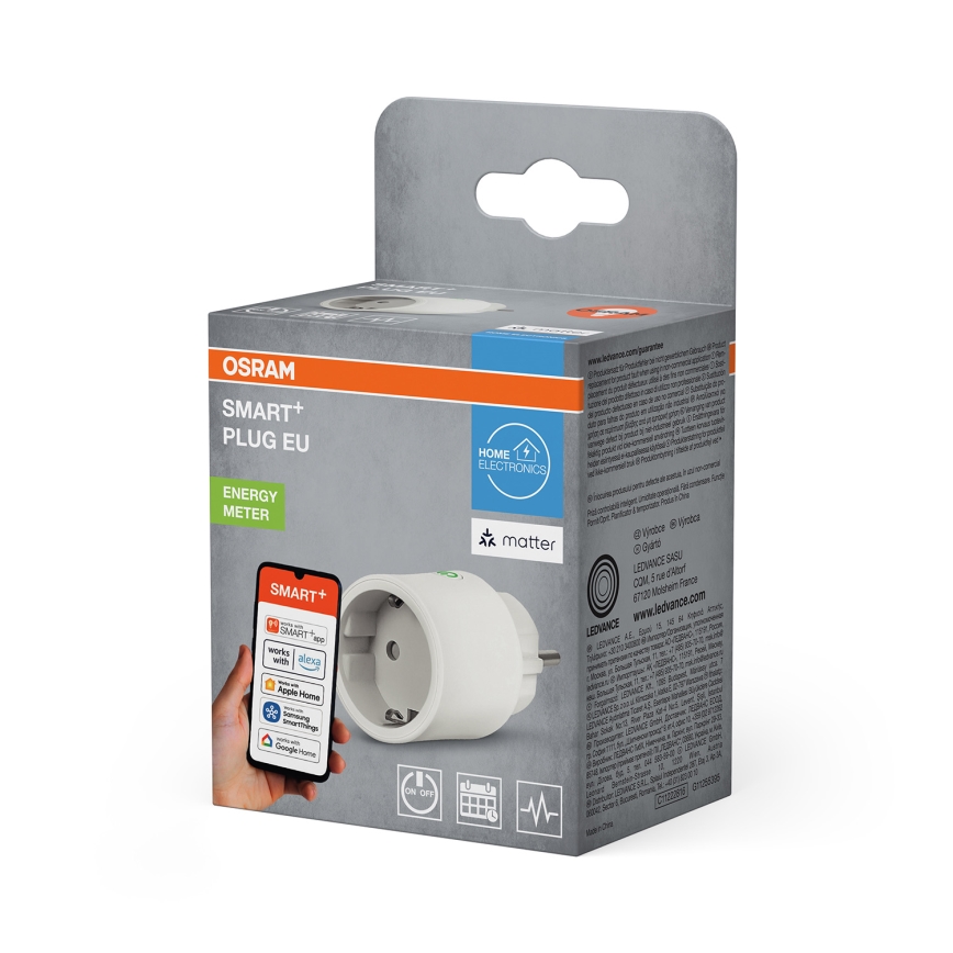 Osram - Chytrá zásuvka SMART+ MATTER SCHUKO 2300W/230V/10A Wi-Fi bílá