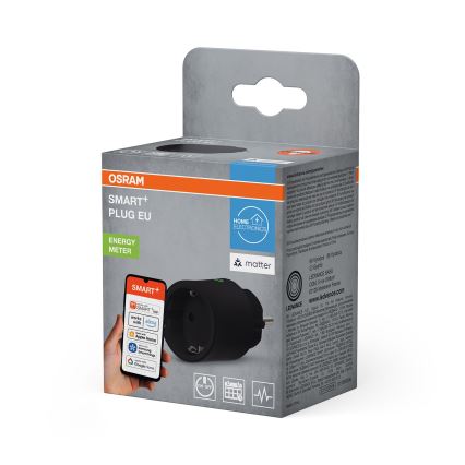 Osram - Chytrá zásuvka SMART+ MATTER SCHUKO 2300W/230V/10A Wi-Fi černá
