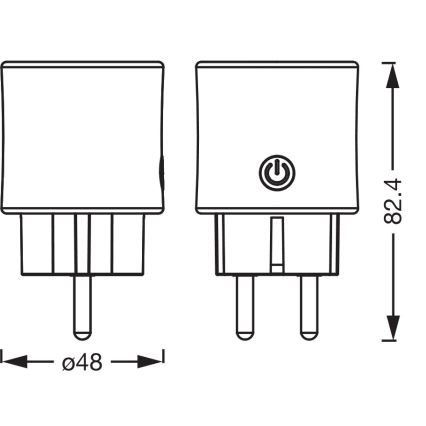Osram - Chytrá zásuvka SMART+ SCHUKO 2300W/230V/10A černá