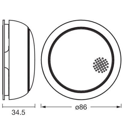 Osram - Detektor kouře SMART+ 3V Wi-Fi 1400 mAh