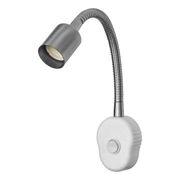Osram - Flexibilní nástěnná lampa PLUG TUBE FLEX 1xGU10/5W/230V matný chrom/bílá