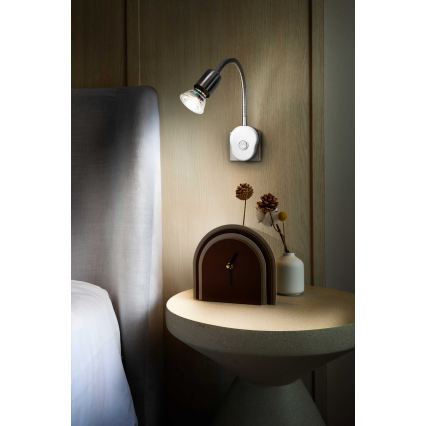 Osram - Flexibilní nástěnná lampa PLUG TUBE FLEX 1xGU10/5W/230V matný chrom/bílá