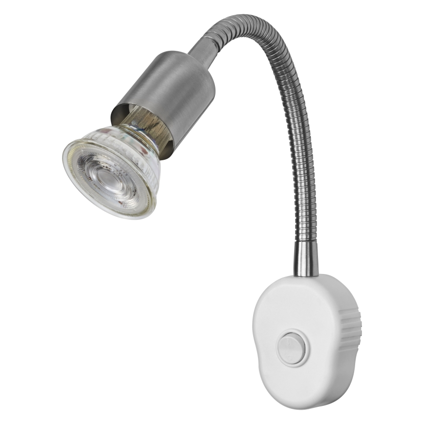 Osram - Flexibilní nástěnná lampa PLUG TUBE FLEX 1xGU10/5W/230V matný chrom/bílá