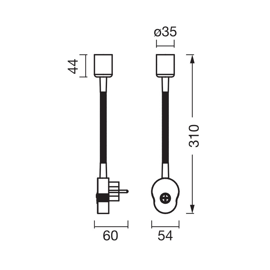 Osram - Flexibilní nástěnná lampa PLUG TUBE FLEX 1xGU10/5W/230V matný chrom/bílá