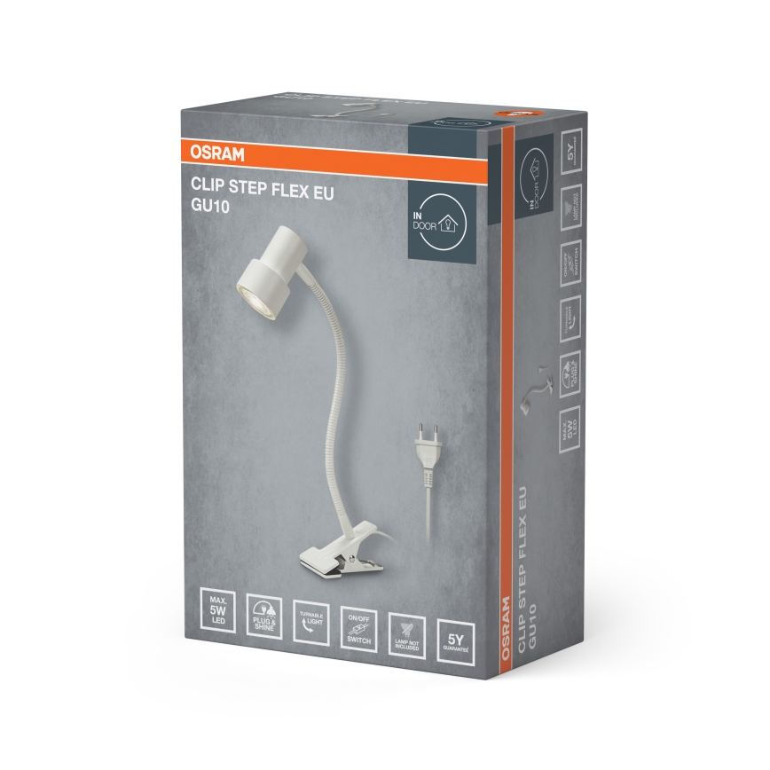Osram - Lampa s klipem CLIP STEP FLEX 1xGU10/5W/230V bílá