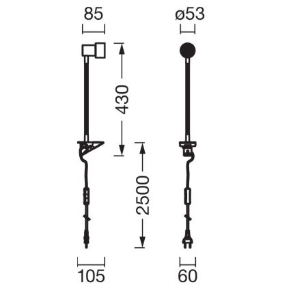 Osram - Lampa s klipem CLIP STEP FLEX 1xGU10/5W/230V matný chrom