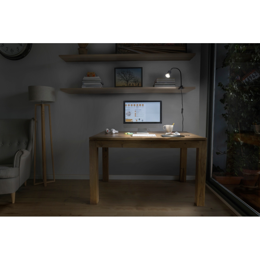 Osram - Lampa s klipem CLIP TUBE FLEX 1xGU10/5W/230V černá