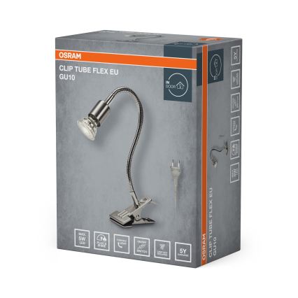 Osram - Lampa s klipem CLIP TUBE FLEX 1xGU10/5W/230V matný chrom
