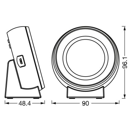 Osram - LED Digitální hodiny s podsvícením NIGHTLUX LED/0,3W/5V 1000mAh 3000/4000/6500K bílá